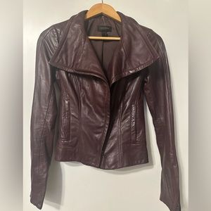3xs DANIER burgundy leather motorcycle jacket. Fits like xs.